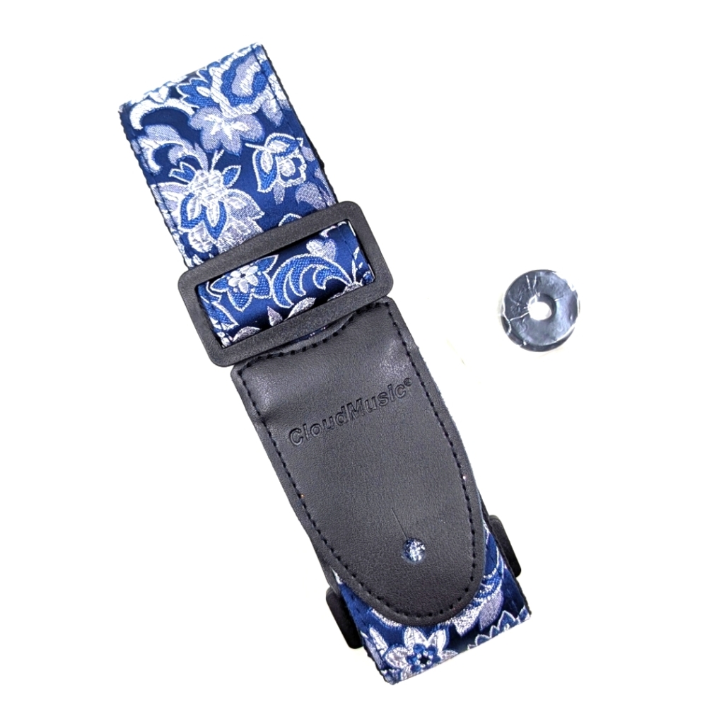 Cloud Music Embroidered Jacquard Vintage Floral Patterned Guitar Strap